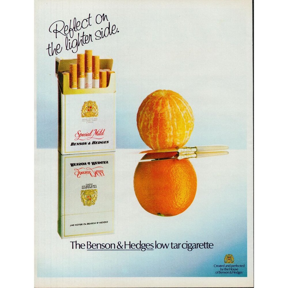 1985 Benson & Hedges Special Mild cigarettes Vintage Print Ad (L20)